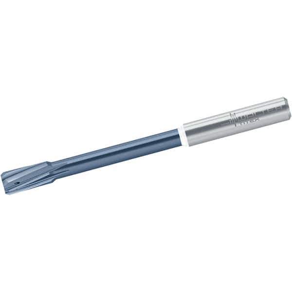 Walter-Titex - 15mm Solid Carbide 6 Flute Chucking Reamer - Spiral Flute, 16mm Straight Shank, 22mm Flute Length, 130mm OAL - Eagle Tool & Supply