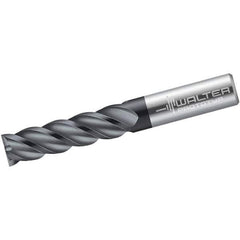 Walter-Prototyp - 1/2", 50.8mm LOC, 1/2" Shank Diam, 4-1/2" OAL, 4 Flute, Solid Carbide Square End Mill - Single End, TiAlN Finish, Spiral Flute, 45° Helix, Centercutting, Right Hand Cut, Right Hand Flute - Eagle Tool & Supply