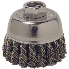 Vortec Pro 3″ Knot Wire Cup Brush, .020″ Steel Fill, 5/8″-11 UNC Nut - Eagle Tool & Supply