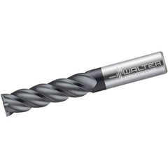 Walter-Prototyp - 3/4", 76.2mm LOC, 3/4" Shank Diam, 6" OAL, 5 Flute, Solid Carbide Square End Mill - Single End, TiAlN Finish, Spiral Flute, 45° Helix, Centercutting, Right Hand Cut, Right Hand Flute - Eagle Tool & Supply