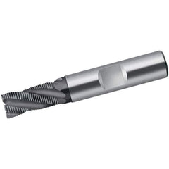 Walter-Prototyp - 16mm Diam, 32mm LOC, 4 Flute Solid Carbide 0.4mm Corner Radius Roughing End Mill - TiAlN Finish, 92mm OAL, 16mm Shank Diam, Single End, Extended Reach, Centercutting, 30° Helix - Eagle Tool & Supply