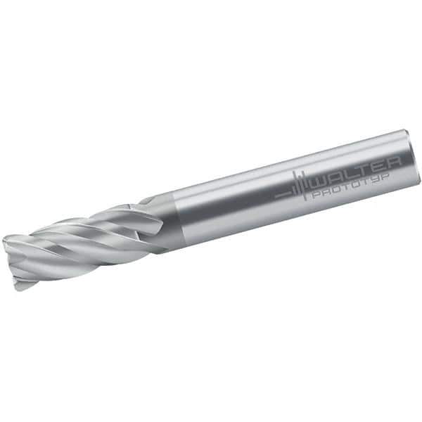 Walter-Prototyp - 5/8", 4 Flute, Single End, Solid Carbide, 0.03" Corner Radius End Mill - 4" OAL, 38° Helix, Right Hand Flute, 1-1/4" LOC, Right Hand Cut, - Eagle Tool & Supply