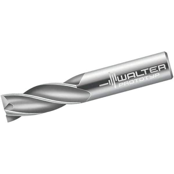 Walter-Prototyp - 2.5mm, 8mm LOC, 6mm Shank Diam, 57mm OAL, 4 Flute, Solid Carbide Square End Mill - Single End, Uncoated, Spiral Flute, 30° Helix, Centercutting, Right Hand Cut, Right Hand Flute - Eagle Tool & Supply