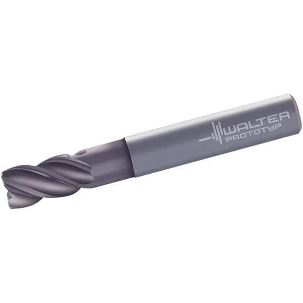 Walter-Prototyp - 12mm, 4 Flute, Single End, Solid Carbide, 0.2mm Corner Radius End Mill - 83mm OAL, 40° Helix, Right Hand Flute, 19mm LOC, Right Hand Cut, 36mm Extended Reach - Eagle Tool & Supply