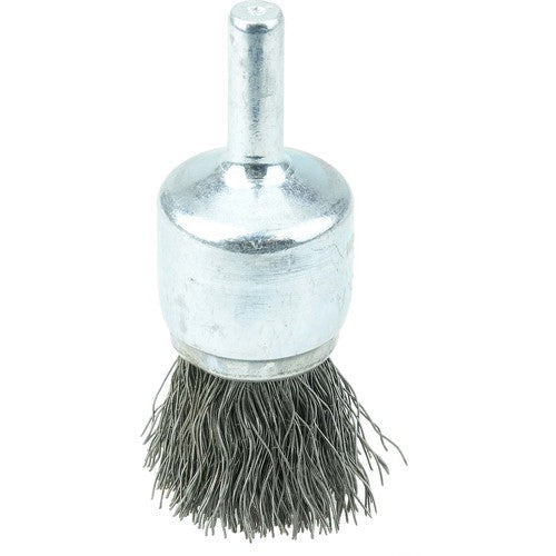 Vortec Pro 3/4″ Crimped Wire End Brush, .0104″ Steel Fill, 1/4″ Stem - Eagle Tool & Supply