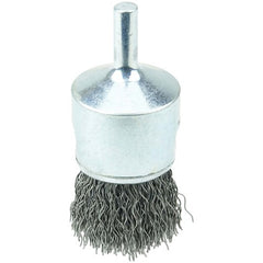 Vortec Pro 1″ Crimped Wire End Brush, .014″ Steel Fill, 1/4″ Stem - Eagle Tool & Supply