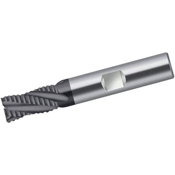 Walter-Prototyp - 5/8" Diam, 1-1/4" LOC, 4 Flute Solid Carbide 0.38mm Corner Radius Roughing End Mill - TiAlN Finish, 3-1/2" OAL, 5/8" Shank Diam, Single End, Centercutting, 40° Helix - Eagle Tool & Supply