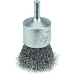 Vortec Pro 1″ Crimped Wire End Brush, .0104″ Steel Fill, 1/4″ Stem - Eagle Tool & Supply