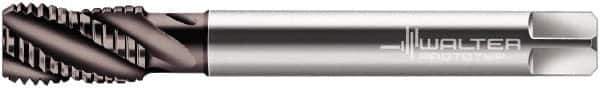 Walter-Prototyp - M10x1.00 Metric Fine 4 Flute 6HX Bottoming Spiral Flute Tap - Cobalt, Hardlube Finish, 90mm OAL, Right Hand Flute, Right Hand Thread, Series 2156062 - Eagle Tool & Supply