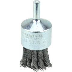 Vortec Pro 1″ Knot Wire End Brush, 1/4″ Stem, .020″ Steel Fill, 1/4″ Stem - Eagle Tool & Supply