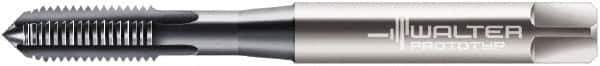 Walter-Prototyp - 1/4-28 UNF 2B 4 Flute TiCN Finish Powdered Metal Straight Flute Machine Tap - Modified Bottoming, Right Hand Thread, 80.01mm OAL, 15.01mm Thread Length, Oversize, Through Coolant - Exact Industrial Supply