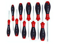 10 Piece - T7s; T8s; T9s; T10s; T20s; T25s; T27s; T30s; T40s Security - Torx SoftFinish® Cushion Grip Screwdriver Set - Eagle Tool & Supply