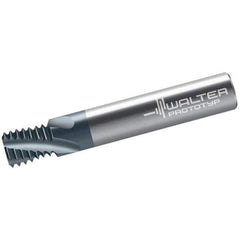 Walter-Prototyp - 0.248" Cutting Diam, 4 Flute, Solid Carbide Helical Flute Thread Mill - Internal Thread, 12.5mm LOC, 58mm OAL, 8mm Shank Diam - Eagle Tool & Supply