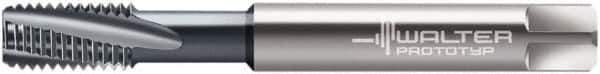 Walter-Prototyp - M6x1.00 Metric 3 Flute 6HX Modified Bottoming Spiral Flute Tap - Solid Carbide, TiCN Finish, 80mm OAL, Right Hand Flute, Right Hand Thread, Series 8041056 - Eagle Tool & Supply