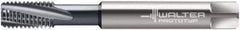Walter-Prototyp - M6x1.00 Metric 3 Flute 6HX Modified Bottoming Spiral Flute Tap - Solid Carbide, TiCN Finish, 80mm OAL, Right Hand Flute, Right Hand Thread, Series 8041056 - Eagle Tool & Supply