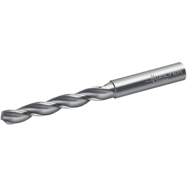Walter-Titex - 17/64" 130° Solid Carbide Jobber Drill - Bright Finish, Right Hand Cut, Spiral Flute, Straight Shank, 91mm OAL, BSX Point - Eagle Tool & Supply