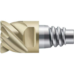 Walter-Prototyp - H4E Carbide End Milling Tip Insert - TiAlN/ZrN Finish, 4 Flutes, 20mm Cutting Diam, 9.85mm Depth of Cut, 21.3mm Extension, 0.1575" Cnr Rad - Eagle Tool & Supply