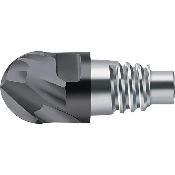 Walter-Prototyp - H8E Carbide Ball Nose Milling Tip Insert - TiAlN Finish, 2 Flutes, 10mm Cutting Diam, 5.5mm Depth of Cut, 12.4mm Extension, 0.1969" Cnr Rad - Eagle Tool & Supply