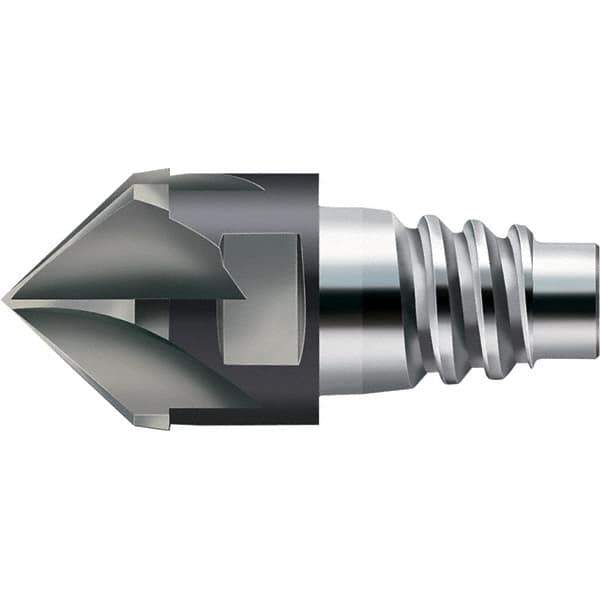 Walter-Prototyp - H3E Carbide Chamfer Milling Tip Insert - TiAlN Finish, 4 Flutes, 10mm Cutting Diam, 4.25mm Depth of Cut, 12.4mm Extension - Eagle Tool & Supply