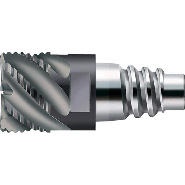 Walter-Prototyp - AH3E Carbide End Milling Tip Insert - TiAlN Finish, 6 Flutes, 15.88mm Cutting Diam, 8.51mm Depth of Cut, 18.69mm Extension, 1/64" Cnr Rad - Eagle Tool & Supply
