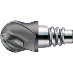 Walter-Prototyp - H8E Carbide Ball Nose Milling Tip Insert - TiAlN Finish, 4 Flutes, 20mm Cutting Diam, 11mm Depth of Cut, 21.3mm Extension, 0.3937" Cnr Rad - Eagle Tool & Supply