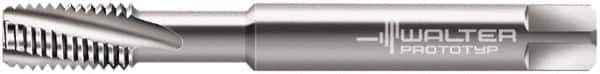 Walter-Prototyp - M5x0.80 Metric 3 Flute 6H Modified Bottoming Spiral Flute Tap - Solid Carbide, Bright Finish, 70mm OAL, Right Hand Flute, Right Hand Thread, Series 804101 - Eagle Tool & Supply