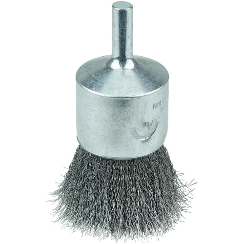 Vortec Pro 1″ Crimped Wire End Brush, .006″ Steel Fill, 1/4″ Stem - Eagle Tool & Supply