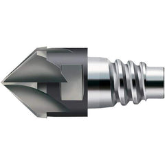 Walter-Prototyp - AH3E Carbide Chamfer Milling Tip Insert - TiAlN Finish, 8 Flutes, 15.88mm Cutting Diam, 6.5mm Depth of Cut, 18.69mm Extension - Eagle Tool & Supply