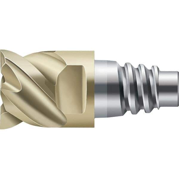 Walter-Prototyp - H4E Carbide End Milling Tip Insert - TiAlN/ZrN Finish, 4 Flutes, 20mm Cutting Diam, 9.85mm Depth of Cut, 21.3mm Extension - Eagle Tool & Supply