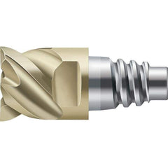 Walter-Prototyp - H4E Carbide End Milling Tip Insert - TiAlN/ZrN Finish, 4 Flutes, 20mm Cutting Diam, 9.85mm Depth of Cut, 21.3mm Extension - Eagle Tool & Supply