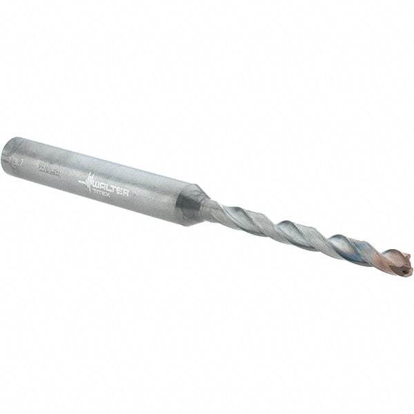Walter-Titex - 3.2mm 140° Solid Carbide Jobber Drill - Double Coating Finish, Right Hand Cut, Spiral Flute, Straight Shank, 74mm OAL, X-treme D Point - Eagle Tool & Supply