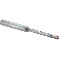 Walter-Titex - 3.2mm 140° Solid Carbide Jobber Drill - Double Coating Finish, Right Hand Cut, Spiral Flute, Straight Shank, 74mm OAL, X-treme D Point - Eagle Tool & Supply