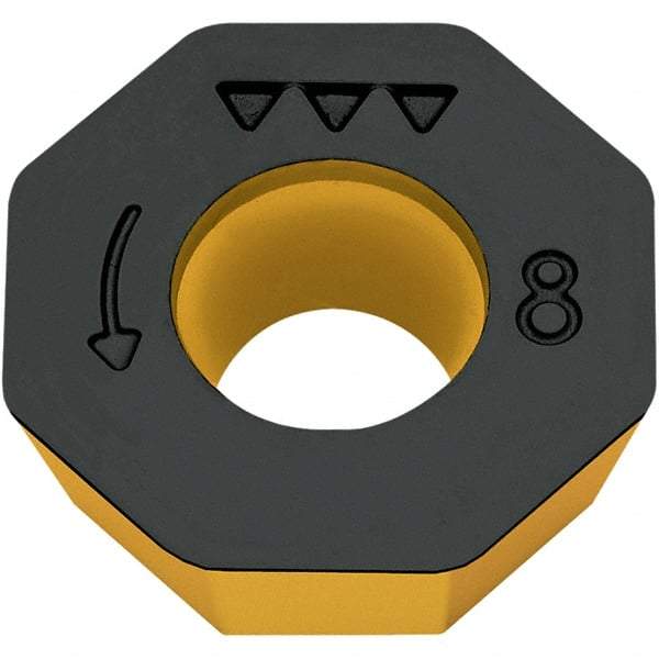 Walter - ODHX0605 A57 Grade WAK15 Carbide Milling Insert - TiCN/Al2O3/TiN Finish, 0.2189" Thick, 5/8" Inscribed Circle - Eagle Tool & Supply