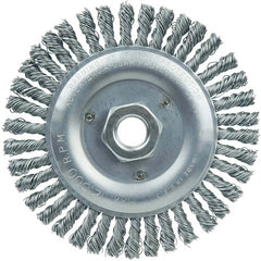 Vortec Pro 5″ Knot Wire Wheel, Stringer Bead Twist, .020″ Steel Fill, 5/8″-11 UNC Nut - Eagle Tool & Supply