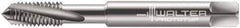 Walter-Prototyp - M4x0.70 Metric 3 Flute 6H Modified Bottoming Spiral Flute Tap - Solid Carbide, Bright Finish, 63mm OAL, Right Hand Flute, Right Hand Thread, Series 80410 - Eagle Tool & Supply