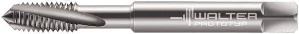 Walter-Prototyp - M3x0.50 Metric 3 Flute 6H Modified Bottoming Spiral Flute Tap - Solid Carbide, Bright Finish, 56mm OAL, Right Hand Flute, Right Hand Thread, Series 80410 - Eagle Tool & Supply