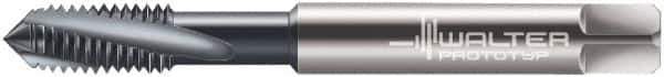 Walter-Prototyp - M5x0.80 Metric 3 Flute 6H Modified Bottoming Spiral Flute Tap - Solid Carbide, TiCN Finish, 70mm OAL, Right Hand Flute, Right Hand Thread, Series 8041006 - Eagle Tool & Supply
