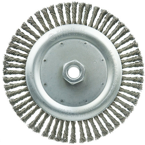 Vortec Pro 6-7/8″ Knot Wire Wheel, Stringer Bead Twist, .020″ Steel Fill, 5/8″-11 UNC Nut - Eagle Tool & Supply