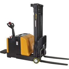 Vestil - 2,000 Lb Capacity, 118" Lift Height, Battery Powered Stacker - 2" Lowered Height, 36-1/4" Fork Length, 34" Overall Width - Eagle Tool & Supply
