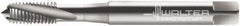 Walter-Prototyp - M8x1.25 Metric 3 Flute 6G Modified Bottoming Spiral Flute Tap - Cobalt, Bright Finish, 90mm OAL, Right Hand Flute, Right Hand Thread, Series 20430 - Exact Industrial Supply