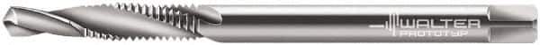 Walter-Prototyp - M5x0.80 Metric 2 Flute 6H Modified Bottoming Spiral Flute Tap - Cobalt, Bright Finish, 80mm OAL, Right Hand Flute, Right Hand Thread, Series 20417 - Exact Industrial Supply
