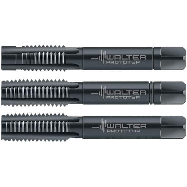 Walter-Prototyp - M8x1.25 Metric, 3 Flute, Modified Bottoming & Plug, Oxide Finish, Cobalt Tap Set - Right Hand Cut, 63mm OAL, 3/4" Thread Length, 6HX Class of Fit, Series 30063 - Eagle Tool & Supply