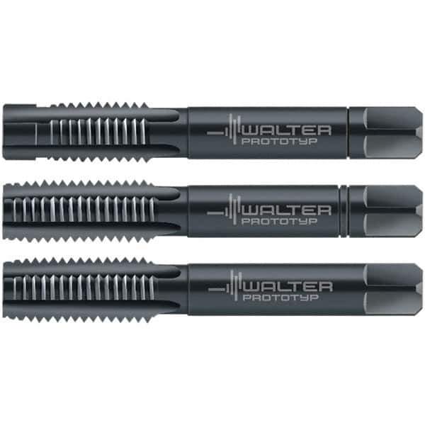 Walter-Prototyp - M2.5x0.45 Metric, 3 Flute, Modified Bottoming & Plug, Oxide Finish, Cobalt Tap Set - Right Hand Cut, 40mm OAL, 0.3543" Thread Length, 6HX Class of Fit, Series 30063 - Eagle Tool & Supply