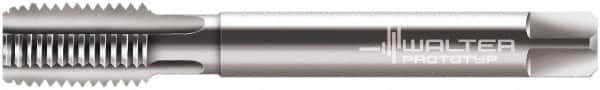 Walter-Prototyp - M8x1.00 Metric Fine 6H 3 Flute Bright Finish Cobalt Straight Flute Machine Tap - Modified Bottoming, Left Hand Thread, 90mm OAL, 18mm Thread Length, Oversize - Exact Industrial Supply