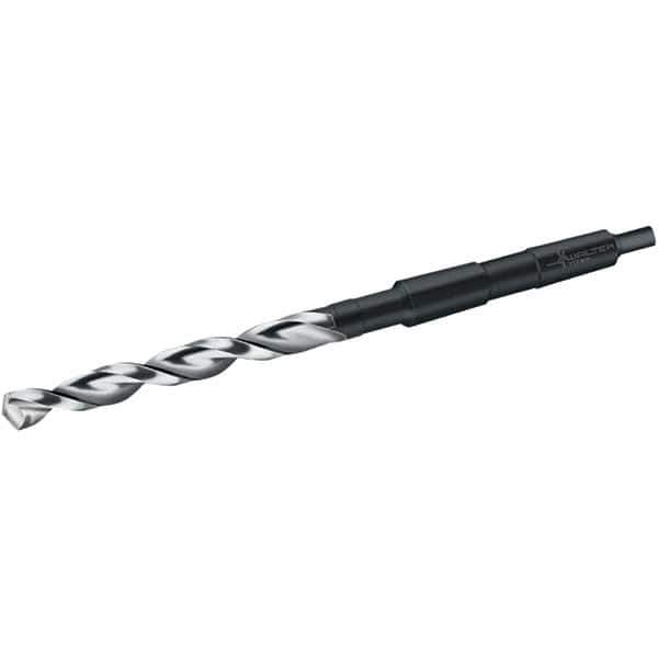 Walter-Titex - 18.5mm, 2MT 130° Point Cobalt Taper Shank Drill Bit - Bright/Oxide Finish, 135mm Flute Length, 233mm OAL, Parabolic Flute, Series A4247 - Eagle Tool & Supply