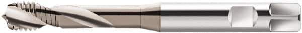 Walter-Prototyp - M8x1.25 Metric 2 Flute 6H Modified Bottoming Spiral Flute Tap - Cobalt, CrN Finish, 90mm OAL, Right Hand Flute, Right Hand Thread, Series S2051604 - Exact Industrial Supply
