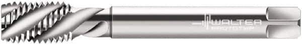 Walter-Prototyp - M24x3.00 Metric 4 Flute 6H Modified Bottoming Spiral Flute Tap - Cobalt, Bright Finish, 160mm OAL, Left Hand Flute, Left Hand Thread, Series P205698 - Eagle Tool & Supply