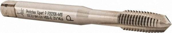 Walter-Prototyp - M10x1.50 Metric, 3 Flute, Bright Finish, Cobalt Spiral Point Tap - Plug Chamfer, Left Hand Thread, 100mm OAL, 20mm Thread Length, 10mm Shank Diam, 6H Class of Fit, Series P202108 - Exact Industrial Supply