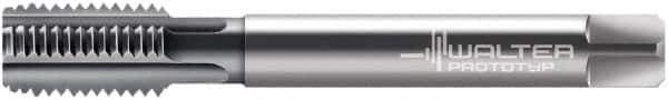 Walter-Prototyp - M12x1.75 Metric 6HX 4 Flute Nitride Finish Cobalt Straight Flute Machine Tap - Modified Bottoming, Right Hand Thread, 110mm OAL, 23mm Thread Length, Oversize - Exact Industrial Supply