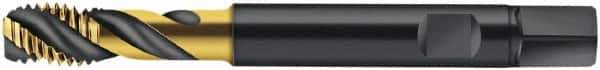 Walter-Prototyp - M14x2.00 Metric 3 Flute 6HX Modified Bottoming Spiral Flute Tap - Cobalt, TiN Finish, 110mm OAL, Right Hand Flute, Right Hand Thread, Series S2056315 - Eagle Tool & Supply